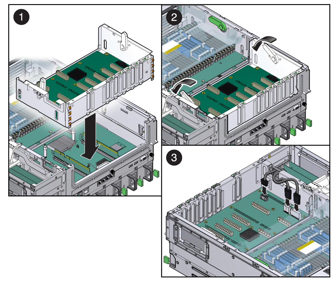 Figure showing how to install the PCI mezzanine.