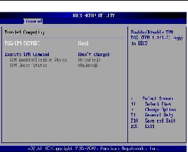 Graphic showing BIOS Setup Utility: Advanced
- Trusted computing
