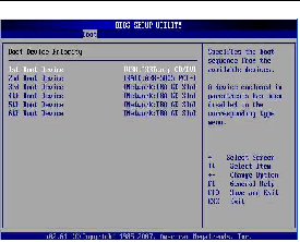 Graphic showing BIOS Setup Utility: Boot -
Device Priority Configuration