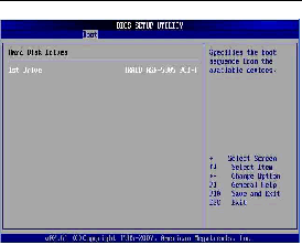Graphic showing BIOS Setup Utility: Boot -
Hard Disk Drives