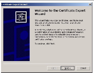 A screenshot of the Certifcate Export Wizard screen.