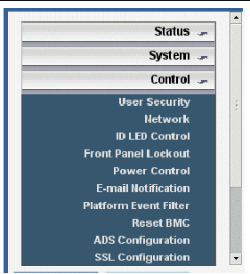 Graphic showing sample Embedded LOM Control menu.