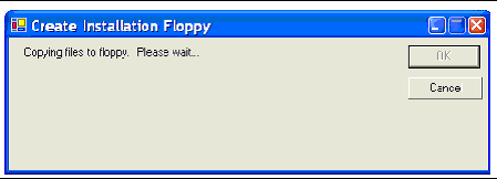 Screen shot of the Create Installation Floppy dialog box