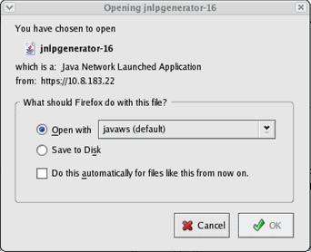 File type dialog box.