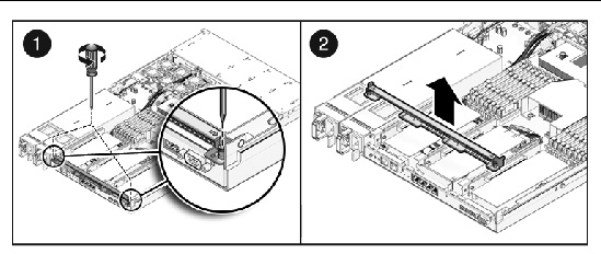 Figure showing unscrewing and removing the crossbar. 