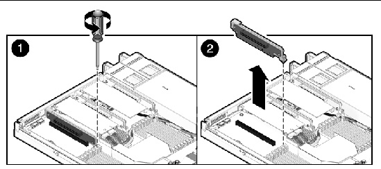 Figure showing how to remove a PCIe riser.