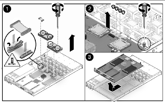 Figure showing how to remove a motherboard .
