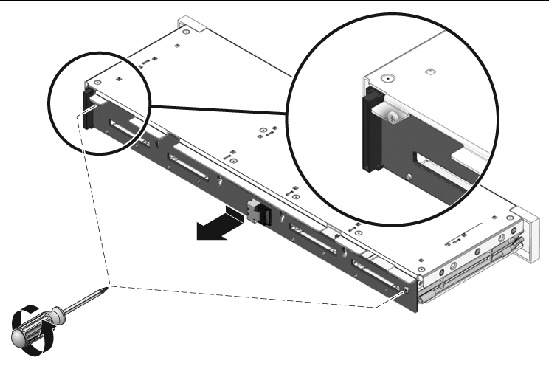 Figure showing how to remove the hard drive backplane.