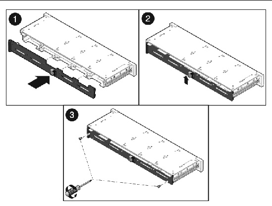 Figure showing how to install the hard drive backplane.