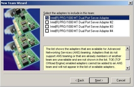Graphic showing the Adapter Selection screen.