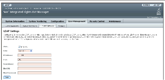 Graphic showing LDAP settings page.