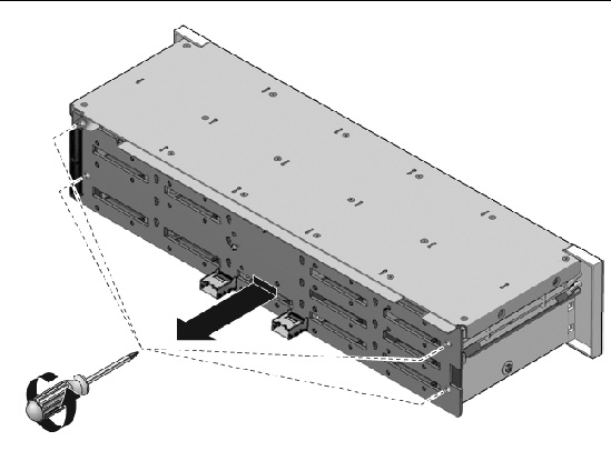Figure showing how to remove the hard drive backplane.