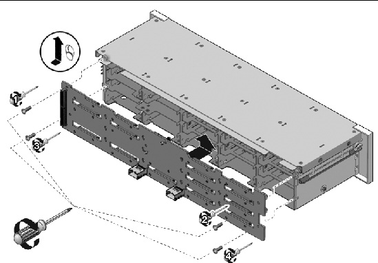 Figure showing how to install the hard drive backplane .