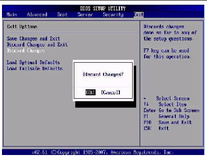Graphic showing BIOS Setup Utility: Discard Changes, Do Not Exit.