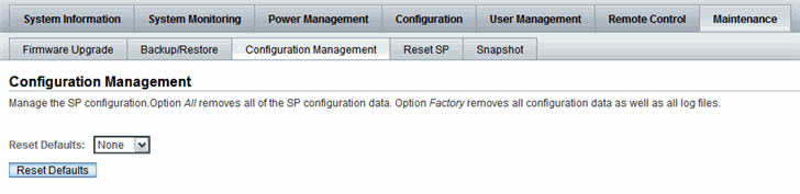 Configuration Management page
