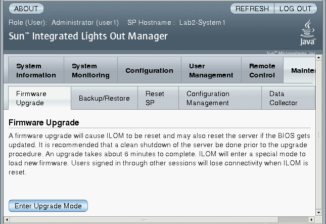 Screenshot of Firmware Upgrade page