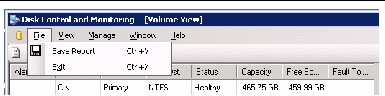 This is a picture of the Volume View document, pointing out the File Menu 