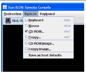 Screenshot of JavaRConsole Devices menu