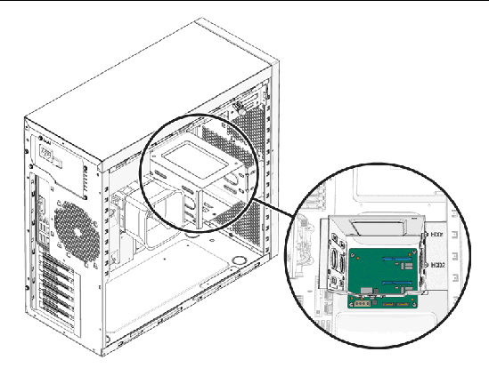 Figure showing location and components of the storage backplane.