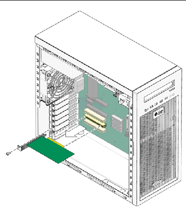 Figure showing removal of a PCI card.