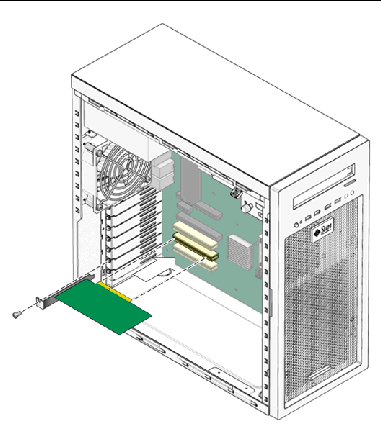 Figure showing installation of a PCI card.