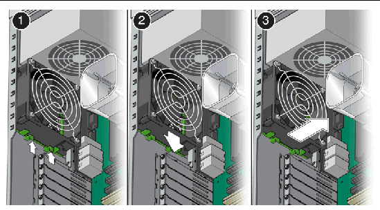 Figure showing removal of the system fan.