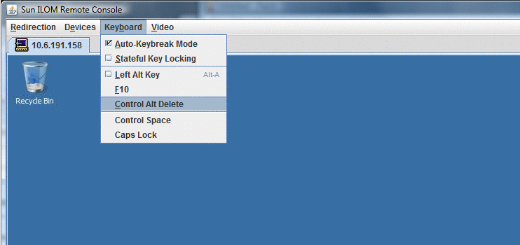 Captura de la opción de menú Ctrl Alt Supr del teclado de la página de confirmación de BIOS MegaRAID.