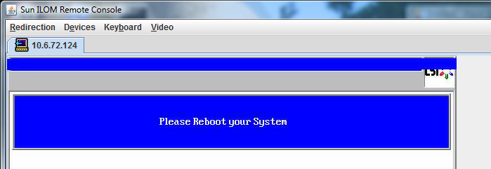 image:Screenshot of the MegaRAID BIOS Confirmation Page asking to reboot system.
