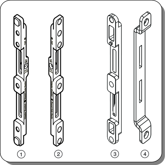 image:Adapter brackets for standard and universal rack mounting kits.