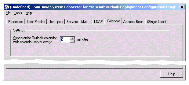 Desktop Deployment Configuration Program: Calendar Tab