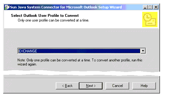 Setup Wizard: Select Outlook User Profile to Convert