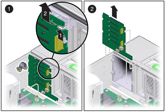 image:Figure showing removal of the hard disk drive backplane.