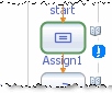 Image shows the Logging icon next to the Assign
element in the BPEL Mapper