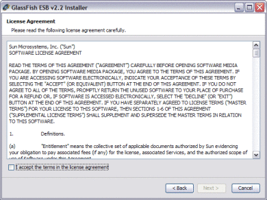 Figure shows the License Agreement window of
the installer.