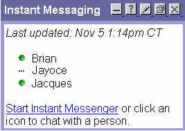 Instant Messaging Channel Content Page Example