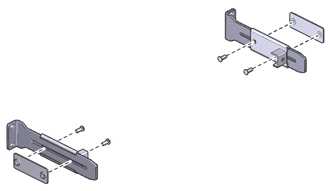 Illustration shows the bracket and plate sandwiching to the rail.