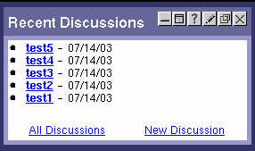 Screen shot of a sample DiscussionLite channel on the Desktop.