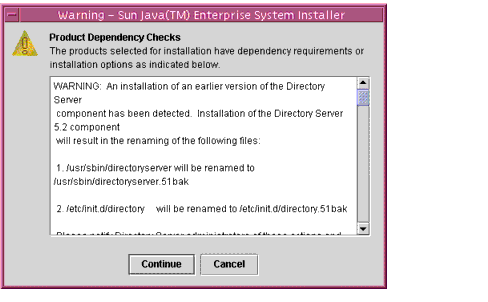 Example screen capture of the installer’s Product Dependency Checks window.