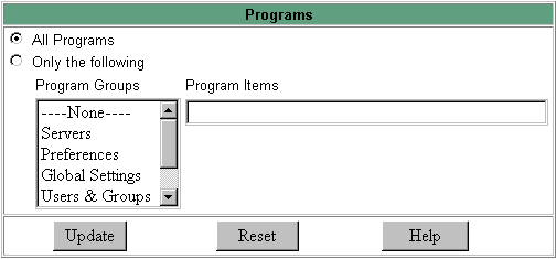 Figure showing the Programs page.