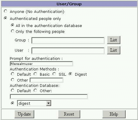 Figure showing the User/Group page.