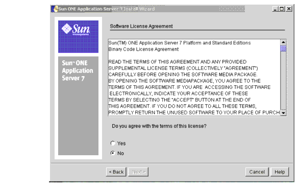 This screen capture shows the License Agreement.
