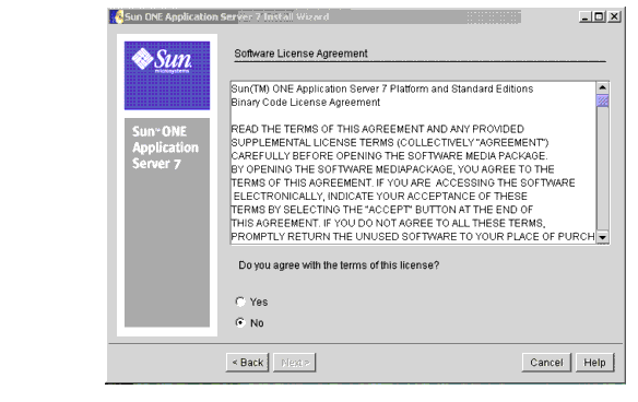 This screen capture shows the License Agreement page of the installation program.
