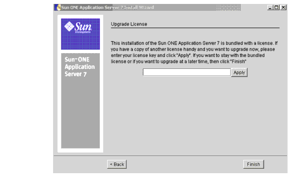 This screen capture shows the Upgrade License page.