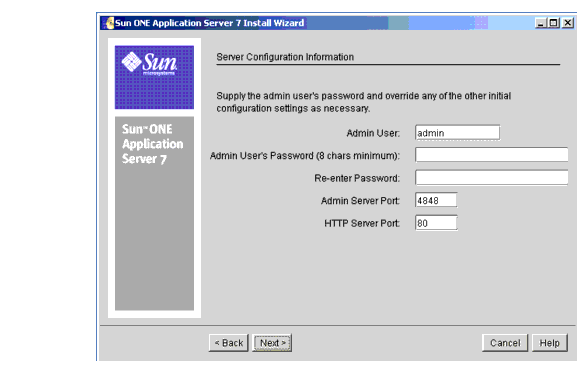 This screen capture shows the Server Configuration Information page.