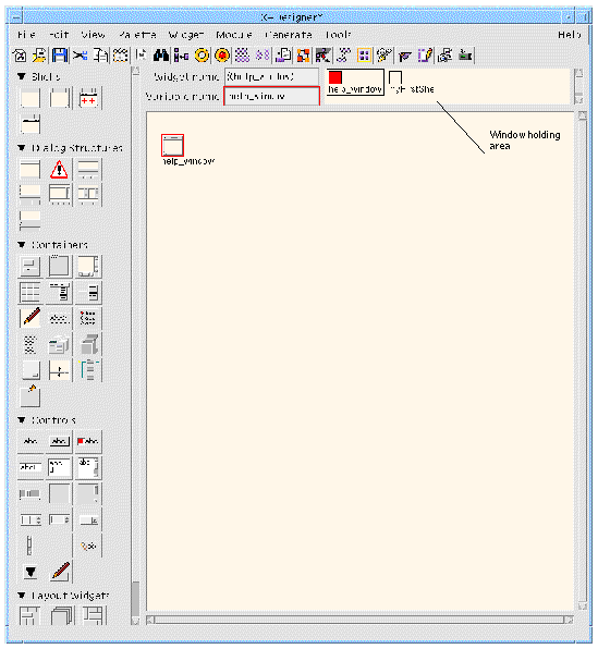 Screenshot of upper area of main X-Designer window.