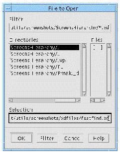 The X-Designer File Browser window.