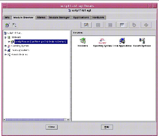 Screen capture of the Browser tab in the domain Details window, showing the Config Reader icon. 