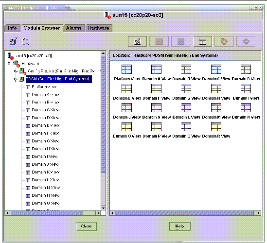 Screen capture of the Browser tab in the platform Details window, showing the PDSM module icon. 
