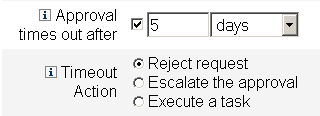 Figure showing the Timeout Action options