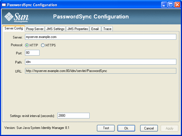 Figure showing the PasswordSync Configuration Wizard